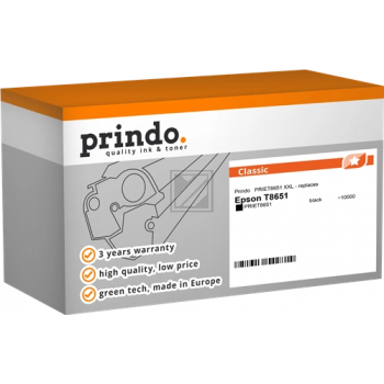 Prindo Tintenpatrone (Classic) schwarz HC (PRIET8651) ersetzt T8651
