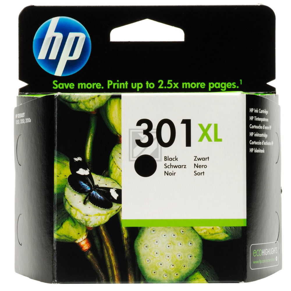 HP Tintendruckkopf schwarz HC (CH563EE#ABE, 301XL)