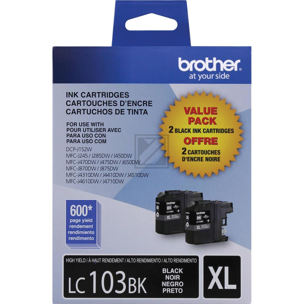 Brother Tintenpatrone 2 x schwarz HC (LC-1032PKS)