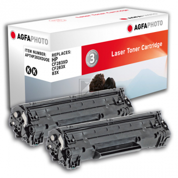 Agfaphoto Toner-Kit 2 x schwarz HC (APTHP283XDUOE) ersetzt CF283X